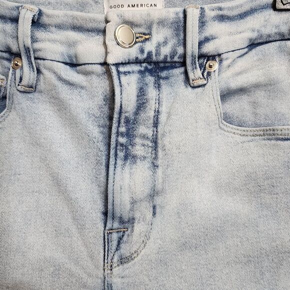 GOOD AMERICAN Good Legs Raw Edge Crop Skinny Jeans In Blue                   418 - Picture 6 of 16
